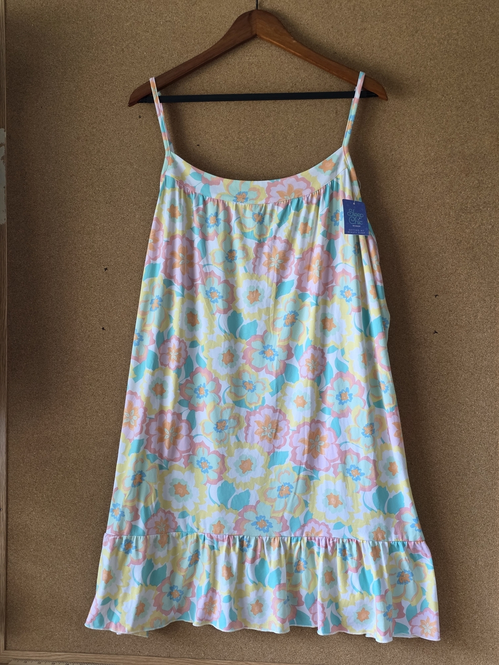 NWT Sleep Chic Pastel Floral Ruffle Nightgown 3X Chemise JCPenney Cottagecore